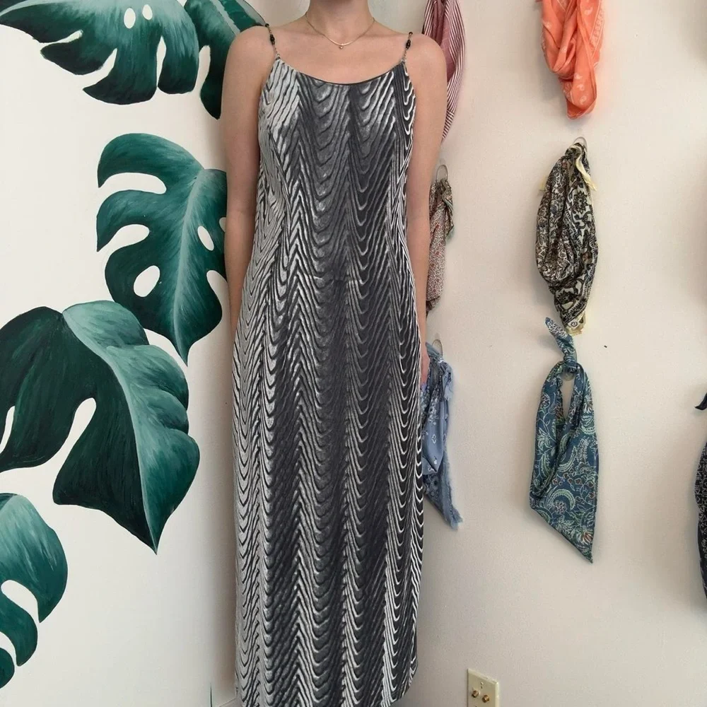 Vintage Silver Velvet Gown - Picture 4 of 8